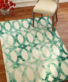 IVORY GREEN DIP DYED LOOPS HAND TUFTED CARPET