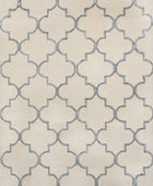 IVORY AND SILVER MOROCCAN HAND TUFTED CARPET