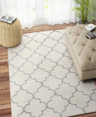 IVORY AND SILVER MOROCCAN HAND TUFTED CARPET