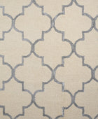 IVORY AND SILVER MOROCCAN HAND TUFTED CARPET