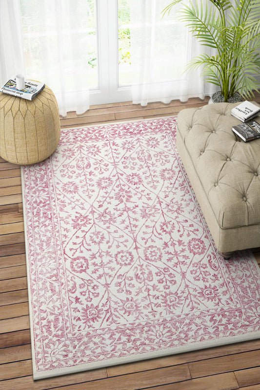 PINK TRADITIONAL HAND TUFTED CARPET