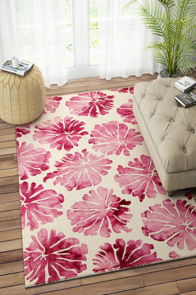 PINK DIP DYED FLORAL HAND TUFTED CARPET