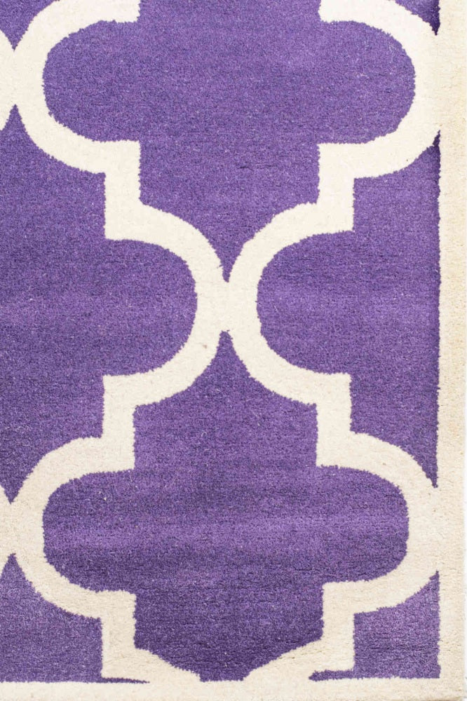 PURPLE MOROCCAN HAND TUFTED CARPET