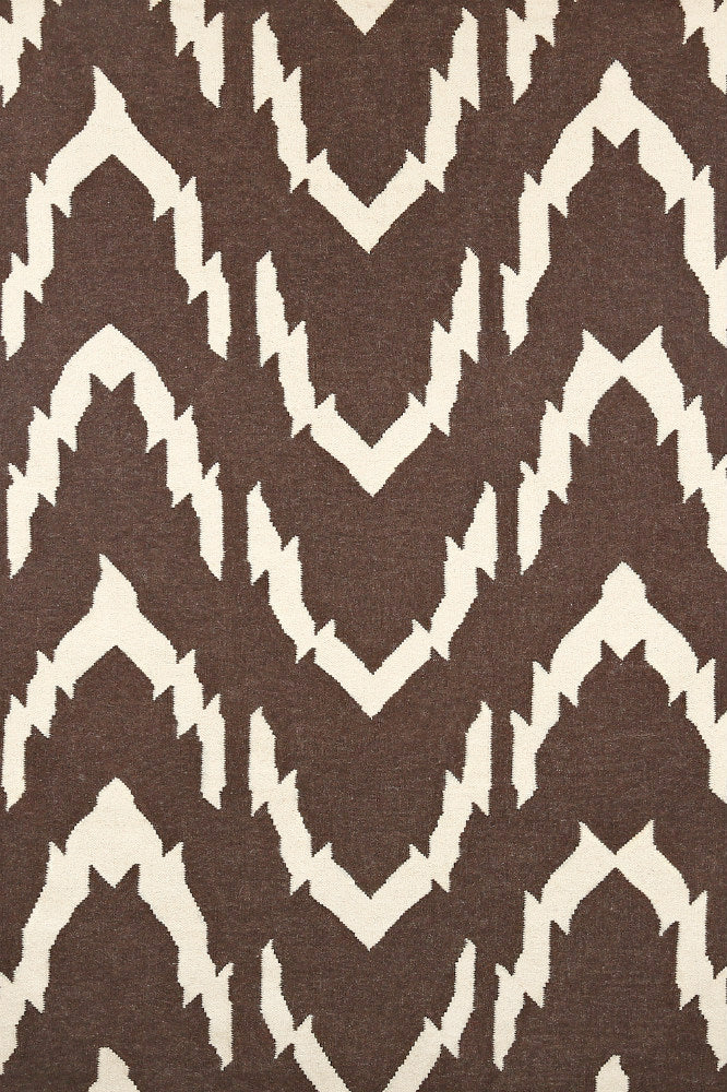 BROWN ZIG ZAG HAND WOVEN DHURRIE