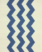 IVORY ZIG ZAG HAND WOVEN DHURRIE