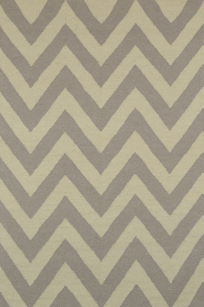 GREY CHEVRON HAND WOVEN DHURRIE