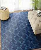 BLUE TRELLIS HAND WOVEN DHURRIE