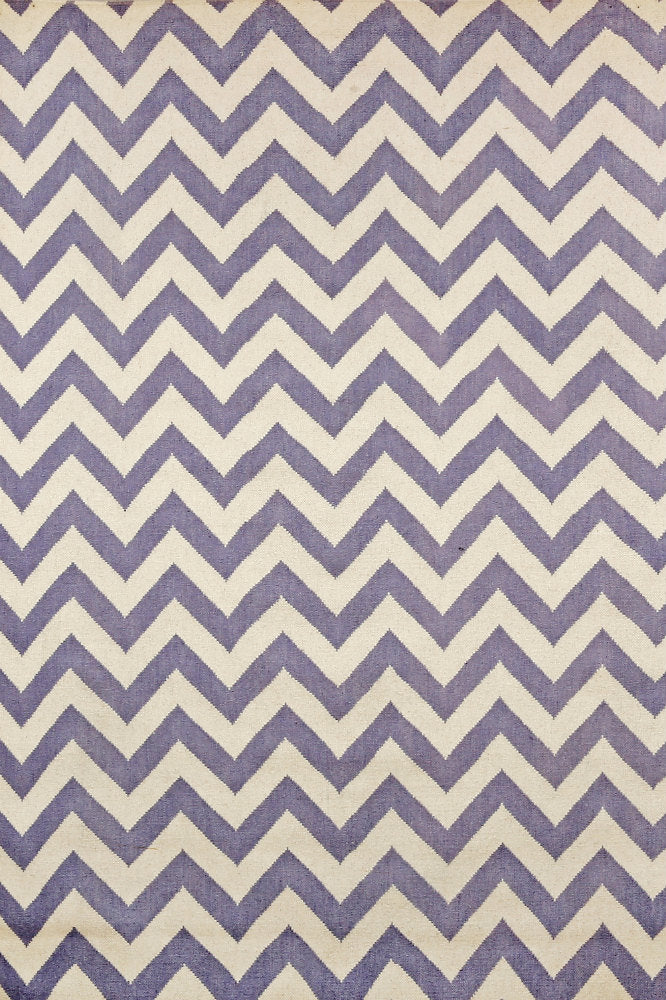 PURPLE CHEVRON HAND WOVEN DHURRIE