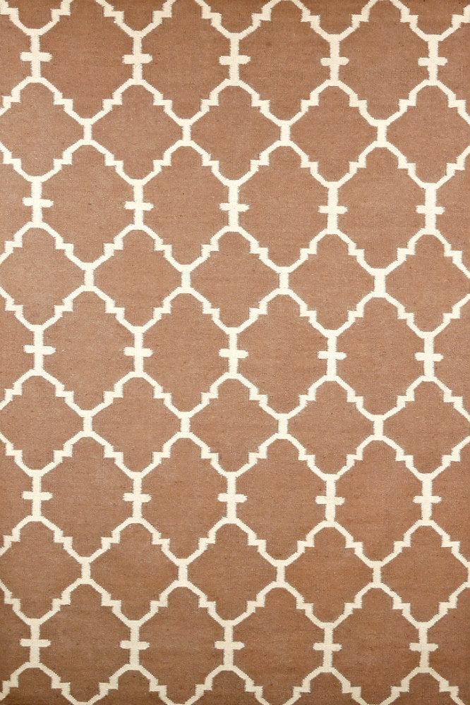 BROWN MOROCCAN HAND WOVEN DHURRIE