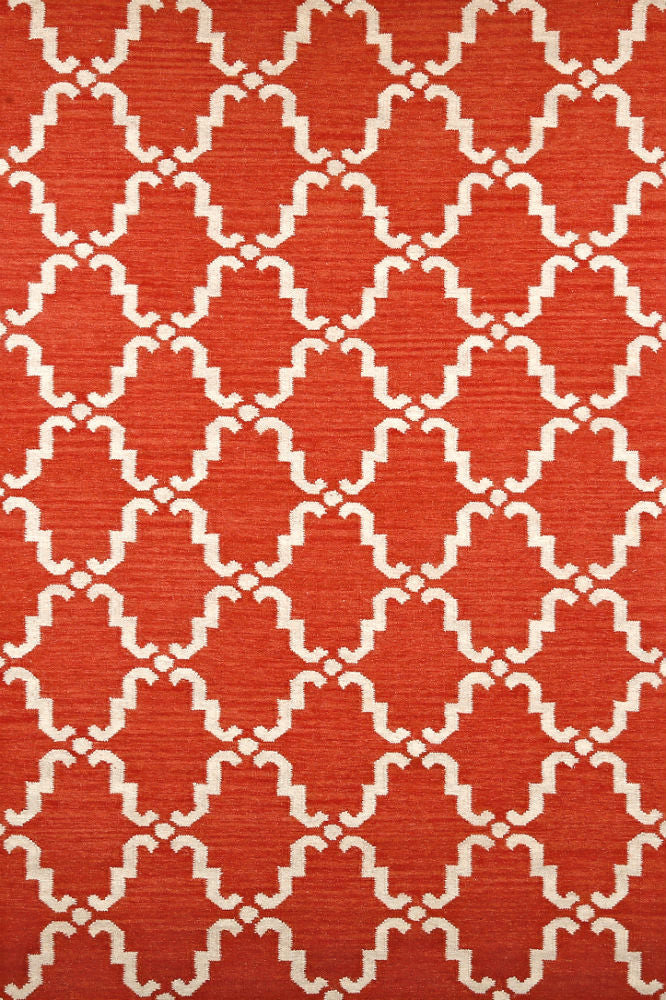 RED MOROCCAN HAND WOVEN DHURRIE