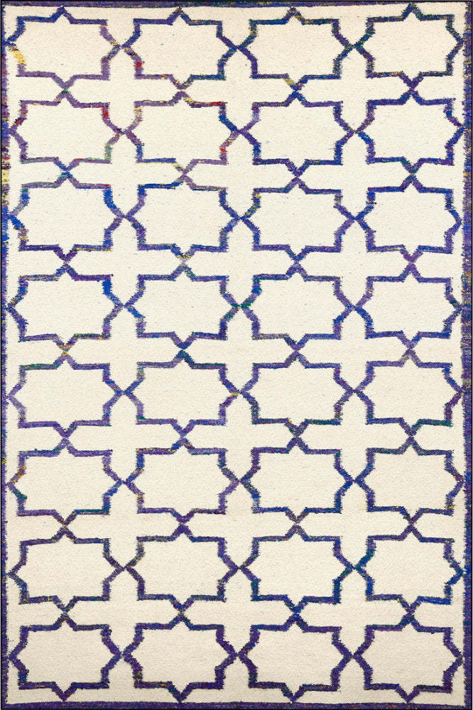 IVORY TRELLIS HAND WOVEN DHURRIE