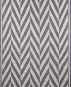 GREY AND IVORY CHEVRON HAND WOVEN DHURRIE