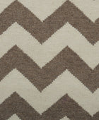 BROWN CHEVRON HAND WOVEN DHURRIE