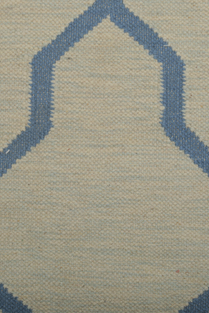 GREY BLUE TRELLIS HAND WOVEN DHURRIE