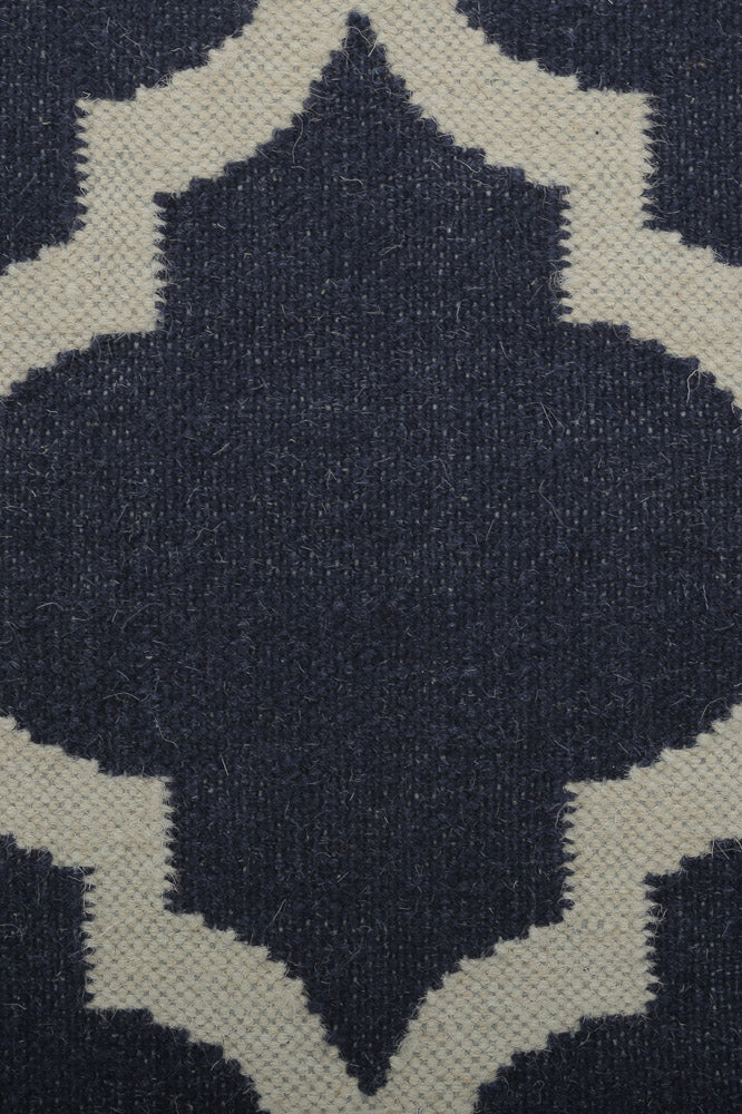 BLUE MOROCCAN HAND WOVEN DHURRIE