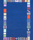 BLUE AZTEC HAND WOVEN KILIM DHURRIE