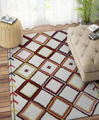 IVORY MULTICOLOR GEOMETRIC HAND TUFTED CARPET