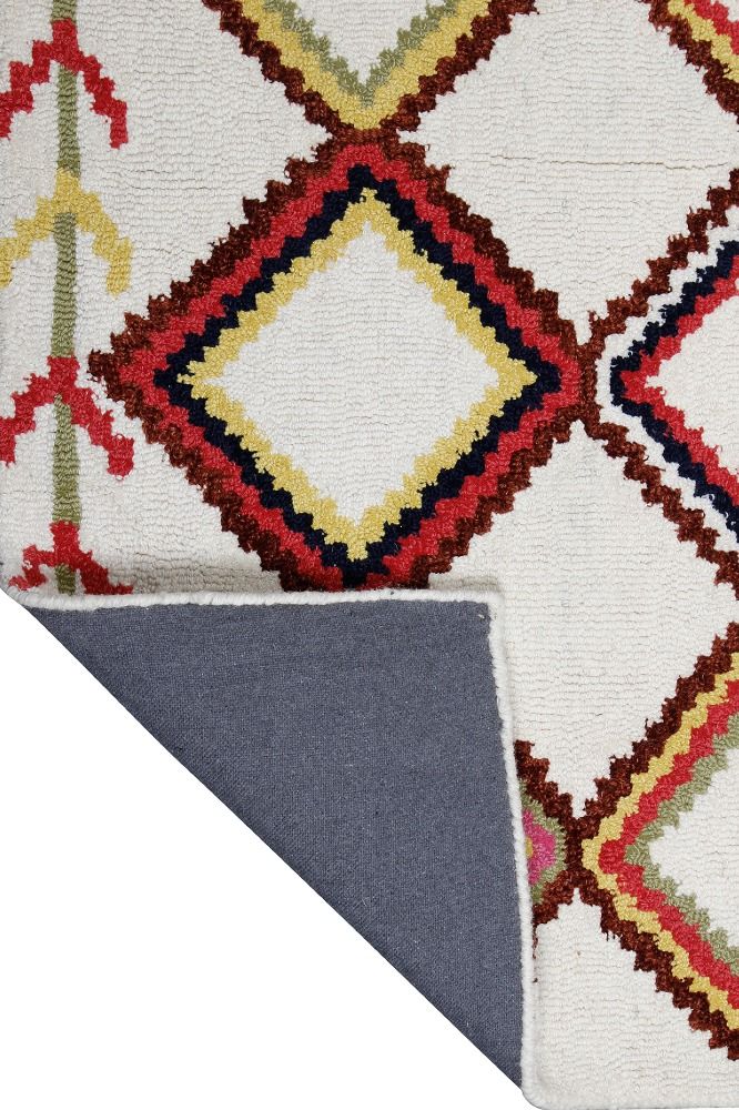 IVORY MULTICOLOR GEOMETRIC HAND TUFTED CARPET