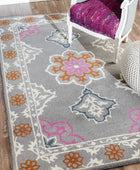 GREY MULTICOLOR TRADITIONAL HAND TUFTED CARPET - Imperial Knots