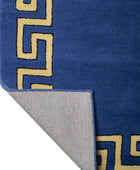 BLUE GREEK KEY HAND TUFTED CARPET