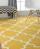 YELLOW AND IVORY MOROCCAN HAND TUFTED CARPET