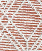 IVORY AND RUST KILIM HAND WOVEN DHURRIE