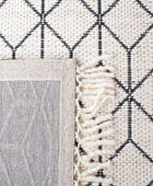 IVORY AND BLACK KILIM HAND WOVEN DHURRIE