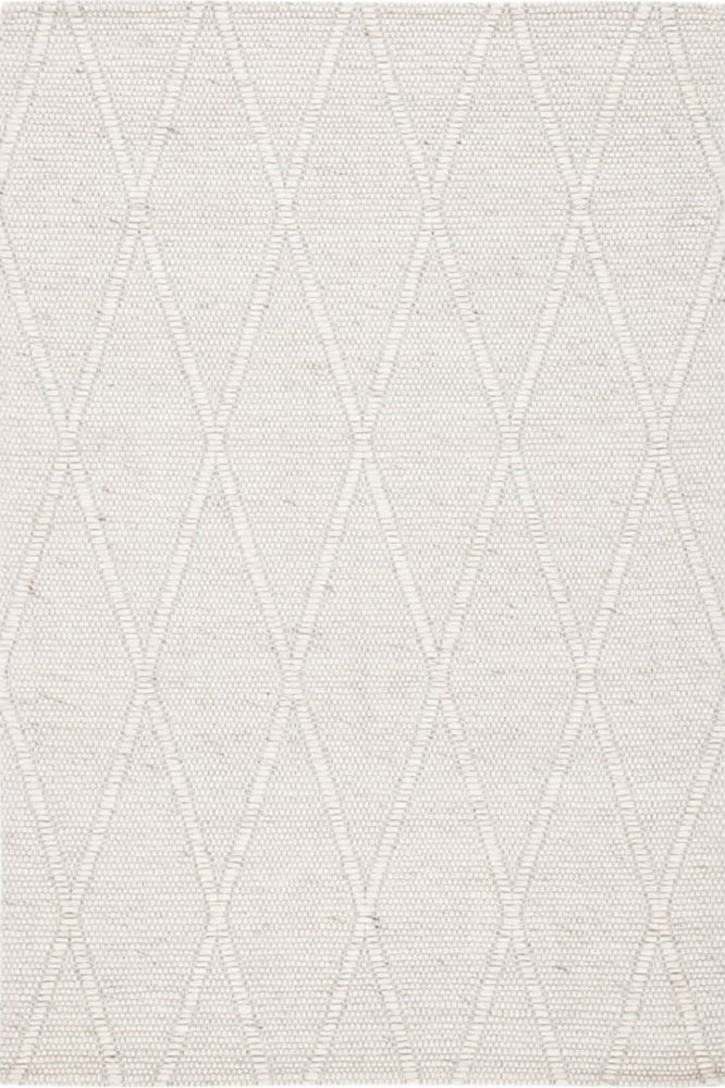 GREY AND IVORY KILIM HAND WOVEN DHURRIE