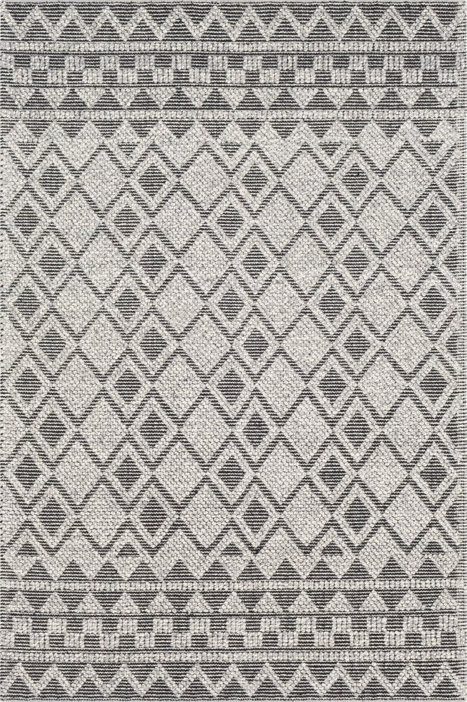 IVORY AND BLACK KILIM HAND WOVEN DHURRIE