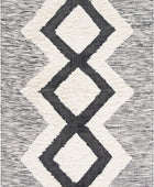 IVORY AND BLACK KILIM HAND WOVEN DHURRIE