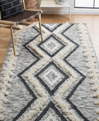 IVORY AND BLACK KILIM HAND WOVEN DHURRIE