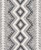 IVORY AND BLACK KILIM HAND WOVEN DHURRIE