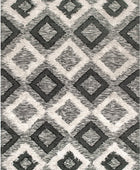 IVORY AND BLACK KILIM HAND WOVEN DHURRIE