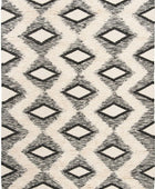 IVORY AND BLACK KILIM HAND WOVEN DHURRIE