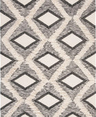 IVORY AND BLACK KILIM HAND WOVEN DHURRIE