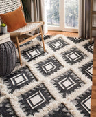 IVORY AND BLACK KILIM HAND WOVEN DHURRIE