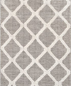 IVORY AND BLACK GEOMETRIC KILIM HAND WOVEN DHURRIE