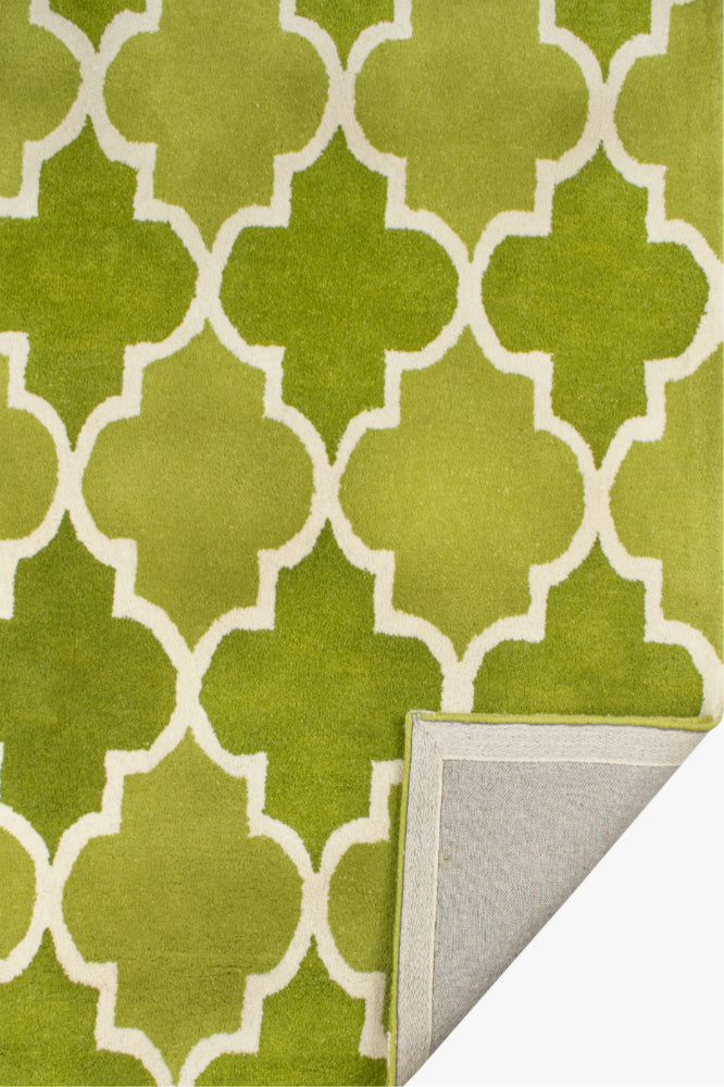 GREEN MOROCCAN HAND TUFTED CARPET