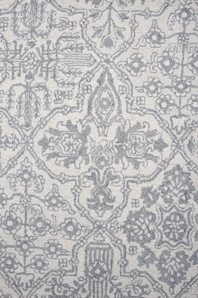 GREY AND IVORY PERSIAN HAND TUFTED CARPET - Imperial Knots