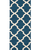 BLUE AND WHITE MOROCCAN HAND TUFTED RUNNER CARPET