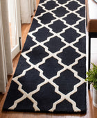 BLACK AND WHITE MOROCCAN HAND TUFTED RUNNER CARPET