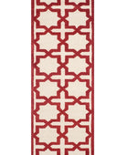 RED AND WHITE MOROCCAN HAND TUFTED RUNNER CARPET