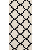 BLACK AND IVORY MOROCCAN HAND TUFTED RUNNER CARPET