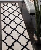 BLACK AND IVORY MOROCCAN HAND TUFTED RUNNER CARPET