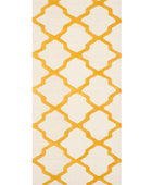 YELLOW AND IVORY MOROCCAN HAND TUFTED RUNNER CARPET