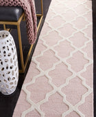 PINK AND WHITE MOROCCAN HAND TUFTED RUNNER CARPET