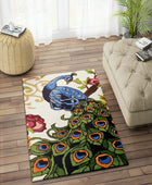 MULTICOLOR PEACOCK HAND TUFTED CARPET