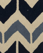 BLUE ZIG ZAG HAND TUFTED CARPET