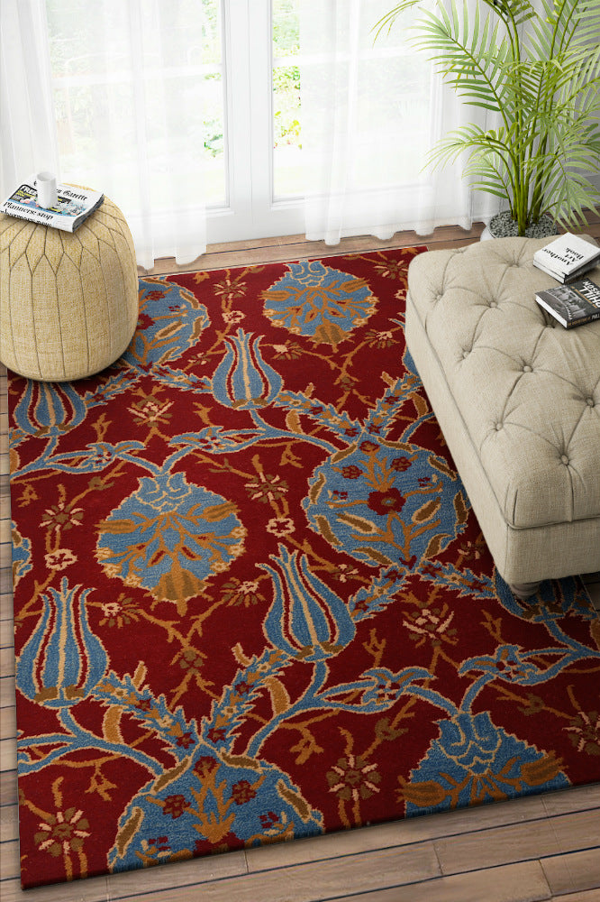 RED BAROQUE HAND TUFTED CARPET