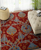 RED BAROQUE HAND TUFTED CARPET